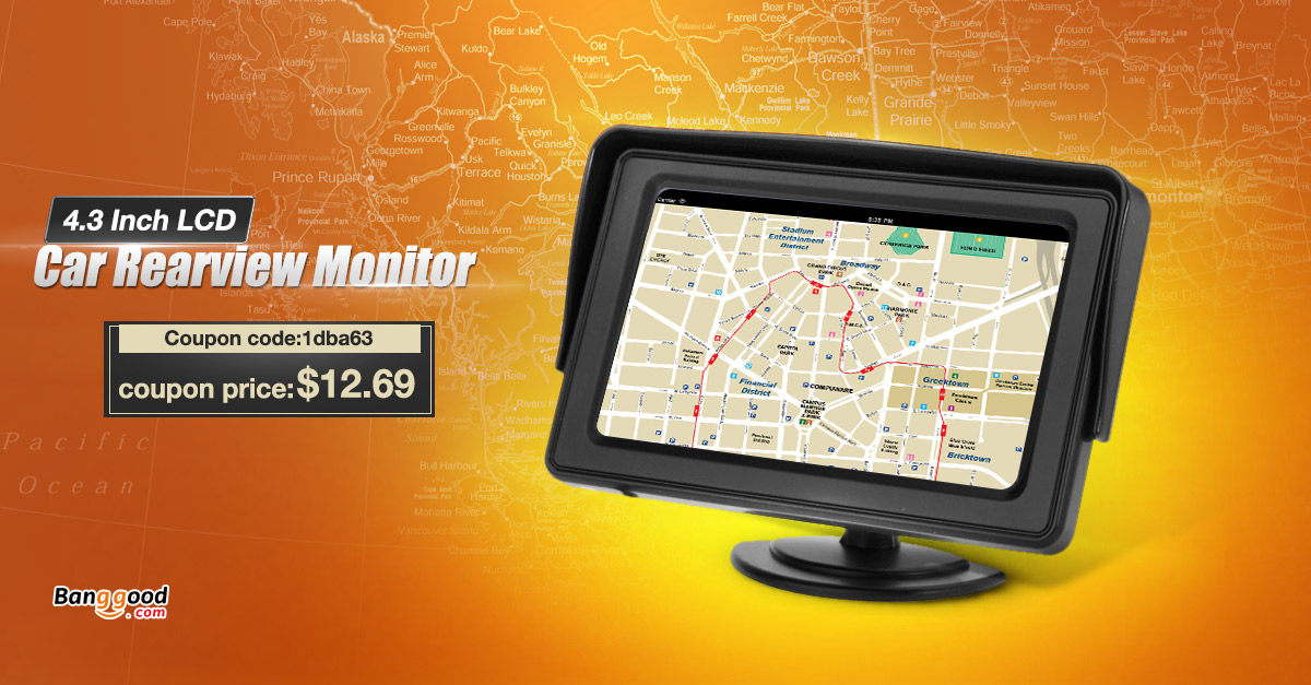 Extra $3.3 OFF For 4.3 Inch LCD Car Rearview Monitor with LED Backlight for Camera DVD by HongKong BangGood network Ltd.