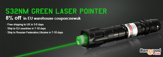 Extra 8% OFF For 532nm 5mW Light Star Cap Super Range Green Light Laser Pointer by HongKong BangGood network Ltd.