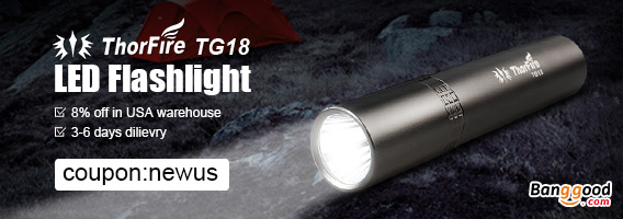 Extra 8% OFF in USA warehouse For ThorFire TG18 Cree XP-G2 R5 5-Mode EDC LED Flashlight 1*18650 by HongKong BangGood network Ltd.