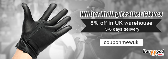 Extra 8% OFF in UK warehouse For Men Ladies Motorcycle Winter Riding Leather Gloves For M by HongKong BangGood network Ltd.