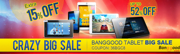 Up To 52% OFF+Extra 15% OFF Via Coupon Banggood Tablet PC Collection by HongKong BangGood network Ltd.