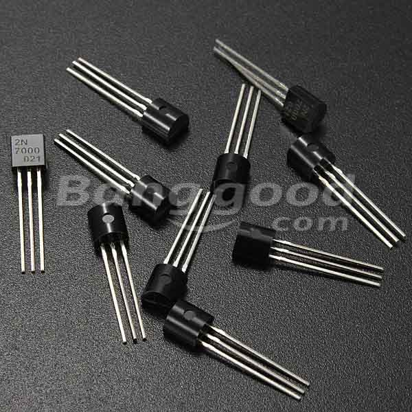 10pcs 2N7000 N-Channel Transistor Fast Switch MOSFET TO-92 5