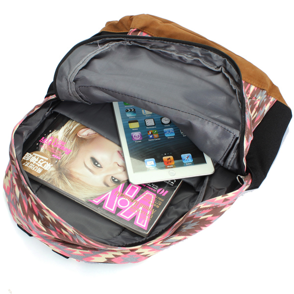 Girls Adjustable Adorable Canvas Student Printing Backpack Schoolbag