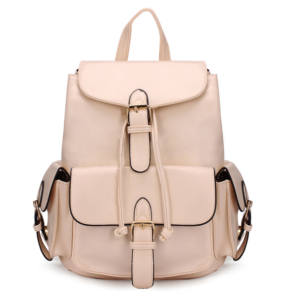 Fashion Ladies Girls Buckled Preppy Style Backpack Schoolbag