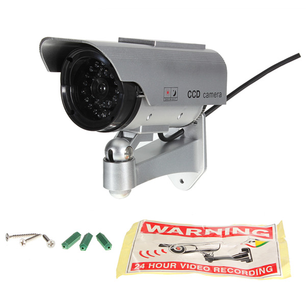 Solar Power Fake CCTV Security Surveillance Outdoor Flash LED Camera 23