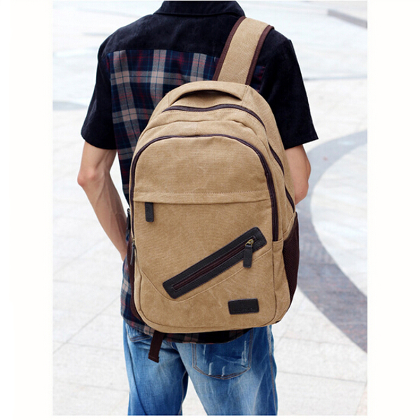 Men Vintage Retro Style Canvas Casual Backpack Laptop Bag