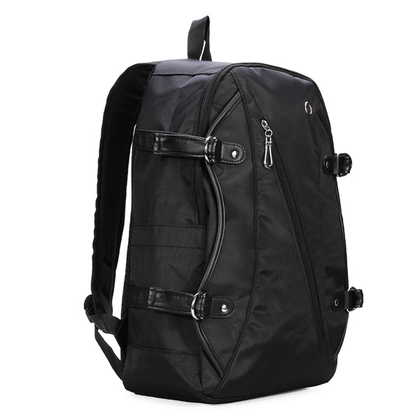 Men Women Cross Zipper Buckle Backpack Schoolbag 