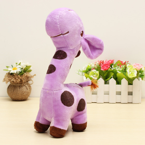 Multicolored Cartoon Plush Giraffe Sika Deer Stuffed Toys Kids Gift