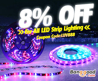 8% off for all LED strip Lighting from BANGGOOD TECHNOLOGY CO., LIMITED