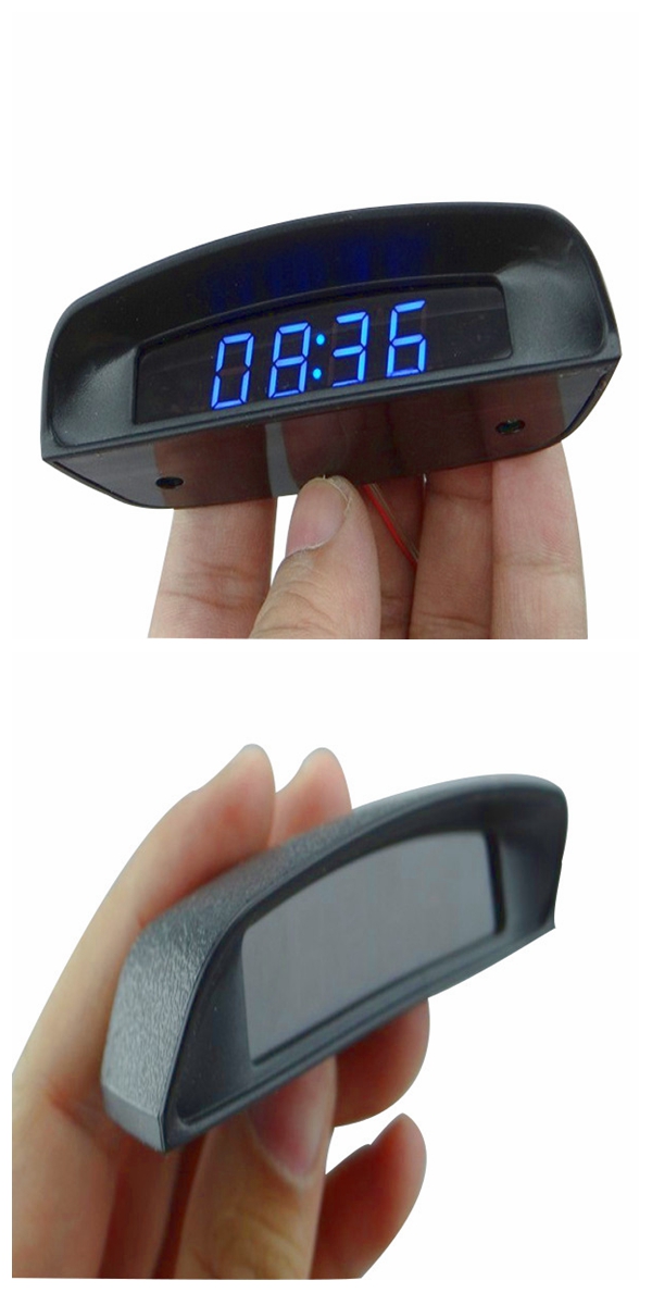 Car Clock Vehicle Digital Timer Luminous Temperature Thermometer Voltmeter