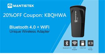 20% OFF for MantisTek® WA150 150Mbps USB WiFi Network Card + Blueteeth 4.0 Adapter Dongle from BANGGOOD TECHNOLOGY CO., LIMITED