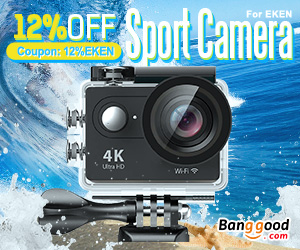 12% OFF for EKEN Sport t Action Camera New Version from BANGGOOD TECHNOLOGY CO., LIMITED