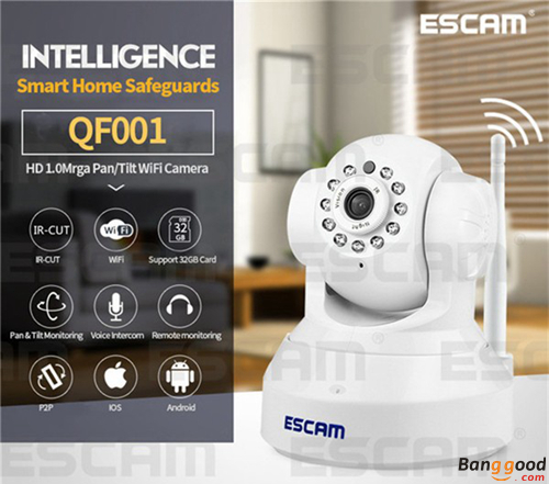 Amazing price! 20% OFF for ESCAM QF001 720P IR Night Vision IR-Cut  from BANGGOOD TECHNOLOGY CO., LIMITED