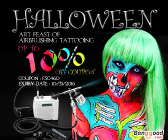 10% OFF Halloween Art Feast of Airbrush and Tattoo from BANGGOOD TECHNOLOGY CO., LIMITED