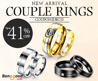 Couple Gifts: Rings with 15% OFF Coupon from BANGGOOD TECHNOLOGY CO., LIMITED