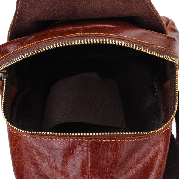 Genuine Leather Bag Men Cowhide Chest Messenger Crossbody Bag