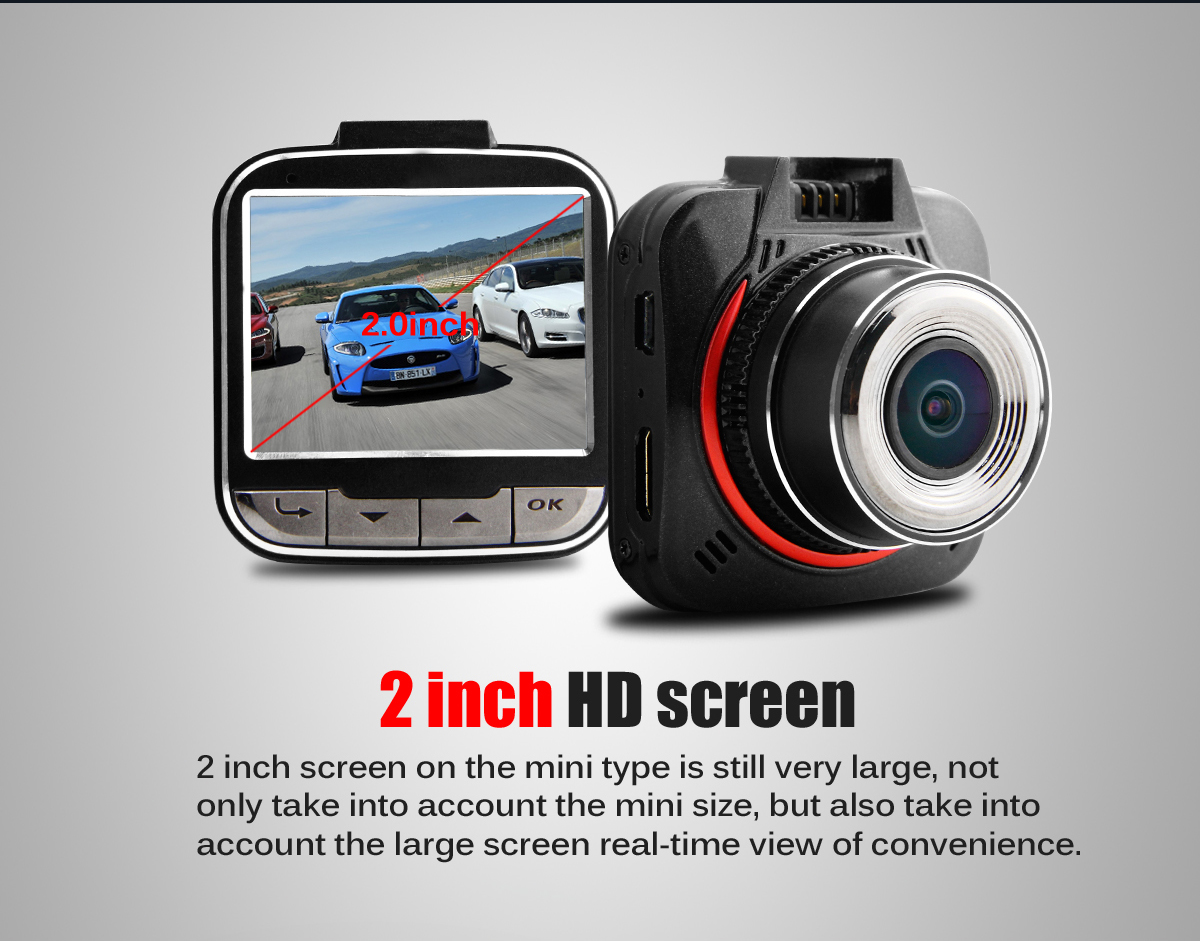 G52D Car DVR Video Recorder Ambarella A7LA50 170 Degree Super Wide Angle Lens