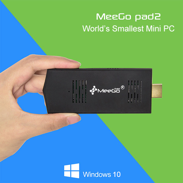 Meegopad T02 Mini PC Windows 10 Quad Core Z3735F 1.33GHz 2GB RAM 32GB ROM HDMI