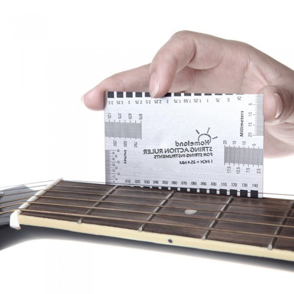 15 pezzi inclusi calibro del raggio della chitarra Gobesty Set di strumenti per liutaio per chitarra spessimetro in acciaio per chitarra e basso calibro del righello per l'azione delle corde 