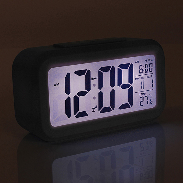 LED Digital LCD Alarm Clock Time Calendar Thermometer Snooze Backlight