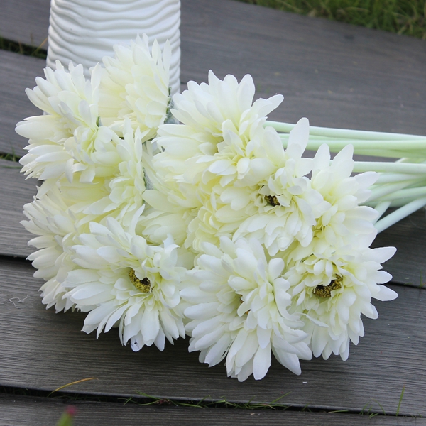 10Pcs Sunbeam Artificial Flowers Gerber Daisy Bridal Bouquet Silk Wedding Party Flowers