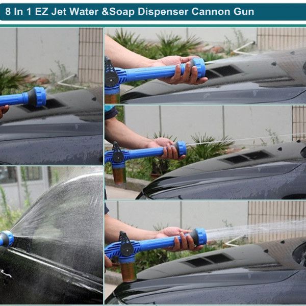 8 in 1 EZ Jet Water Power Spray Car Auto Washer Soap Dispenser Pump Hose Nozzle