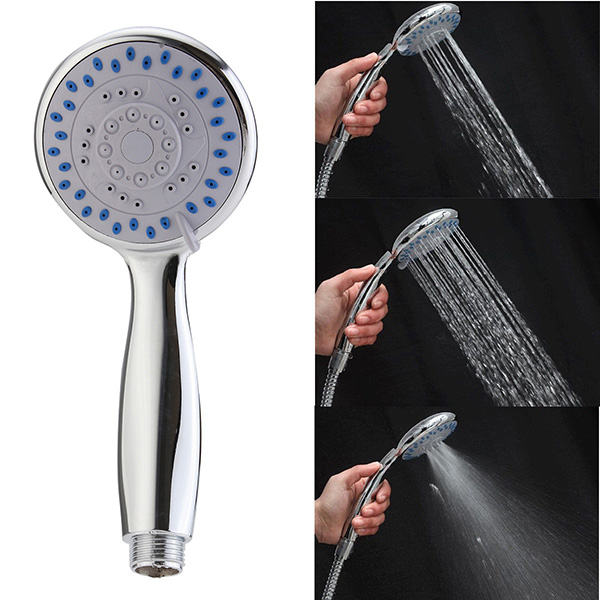Shower Head Universal Bath Shower Handheld Handset Chrome 3 Mode Function 