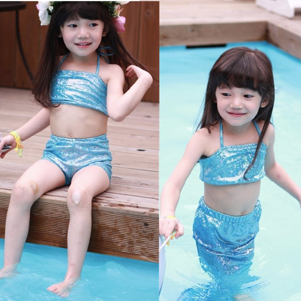 Children Girls Mermaid Swimsuit Princess Costume Bikini Set