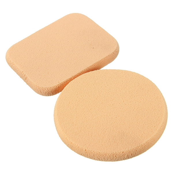 2Pcs Facial Cosmetic Soft Makeup Sponge Powder Puffs Set 