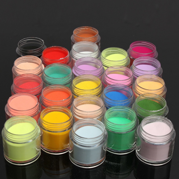 24 Colors Acrylic Manicure Nail Art Powder Dust Decoration