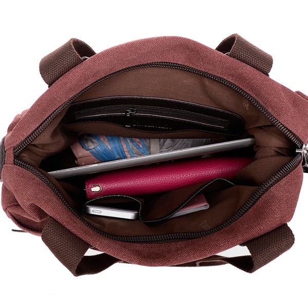 Large Capcity Of Multi Pocket Canvas Handbags