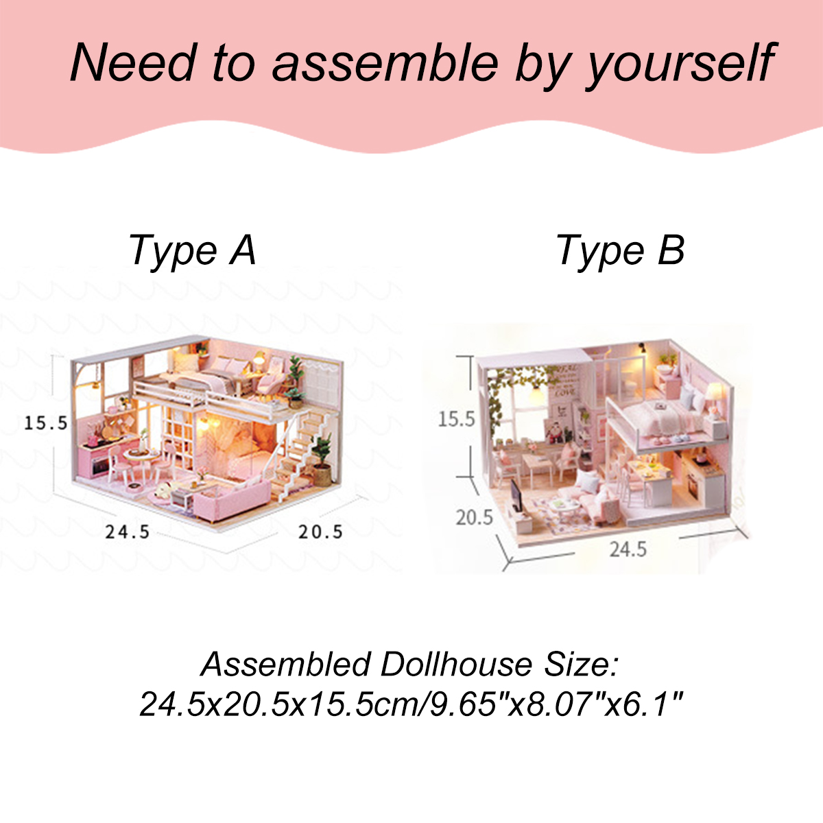 3D Woodcraft DIY Assembly Creative Doll House Kit Decoration Toy with LED Light for Kids Gift - Photo: 11