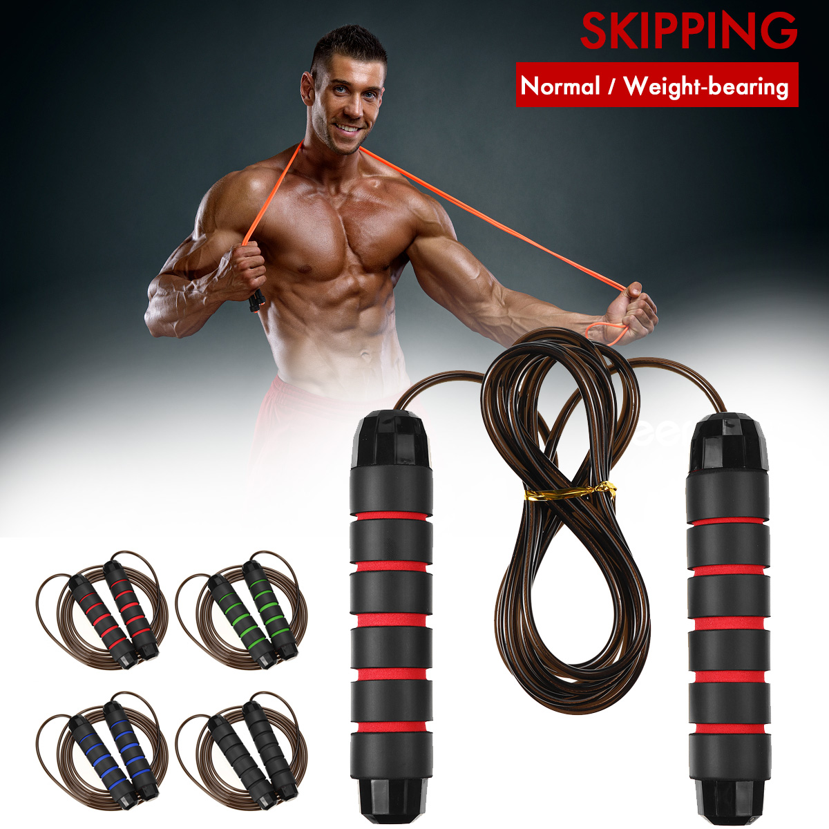 Boxing/Gym/Jumping/Speed/Exercise/Fitness adjustable length Skipping Rope Mix 