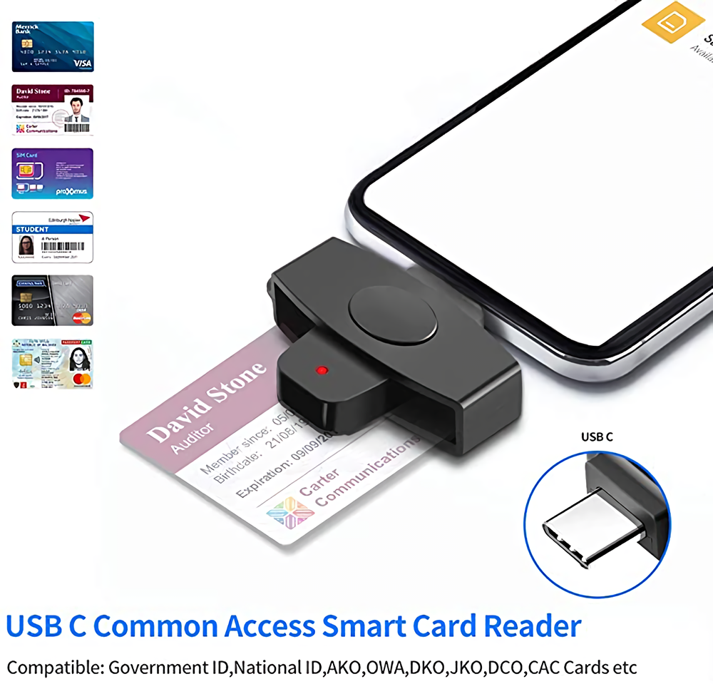 ID Card/IC Bank Card Reader USB Smart Card Reader Compatible with Windows XP/Vista/7/8/11 CAC Smart Card Reader Rocketek DOD Military USB Common Access CAC Card Reader Writer 32/64bit Mac OS X