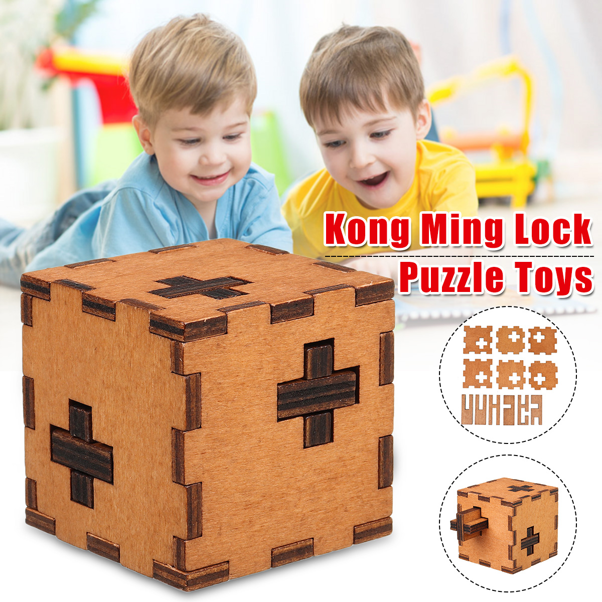 Level 10 Secret Puzzle Box Toy Brain Teaser IQ Test Kong Ming Lock Puzzle L...