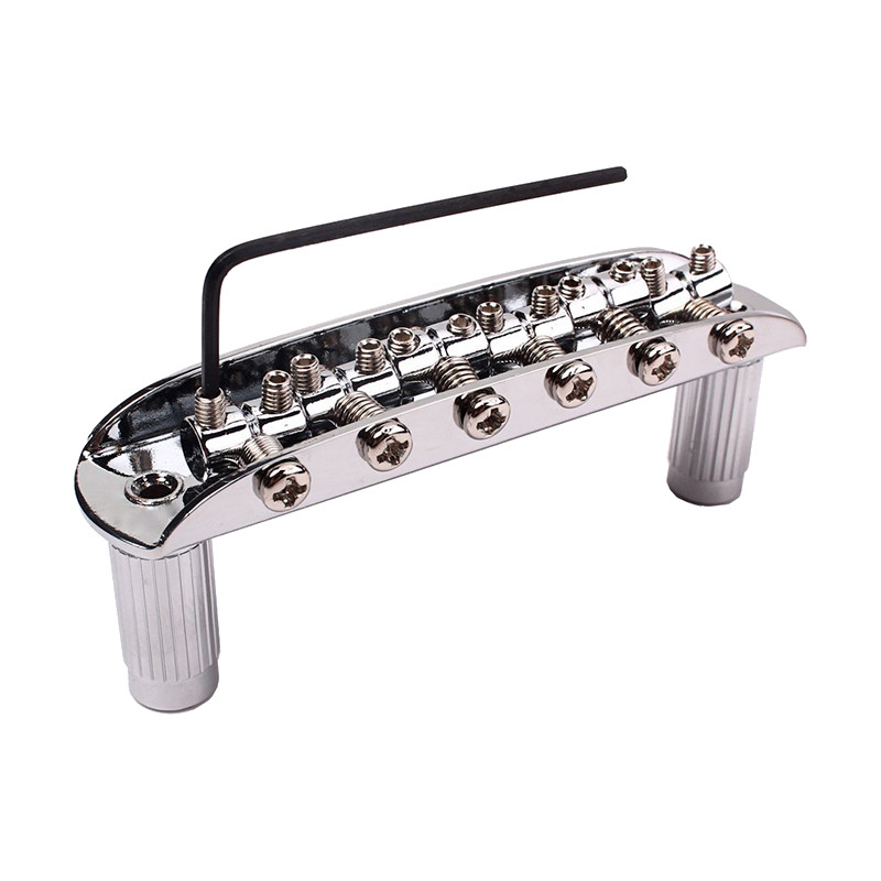 Tooyful Guitar Bridge Assembly With Wrench for Jazzmaster Mustang Style Musical Instrument Parts Chrome Electric Guitar Tremolo - Photo: 2