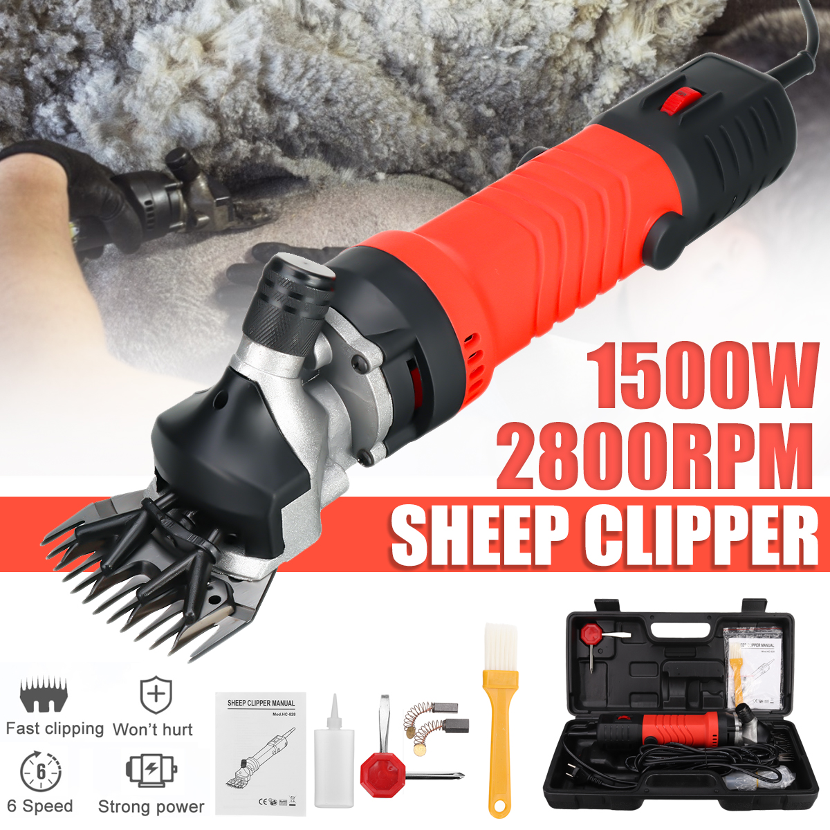 650W Electric Sheep Goats Shearing Clipper Wool Cut Powerful and super silent UK 