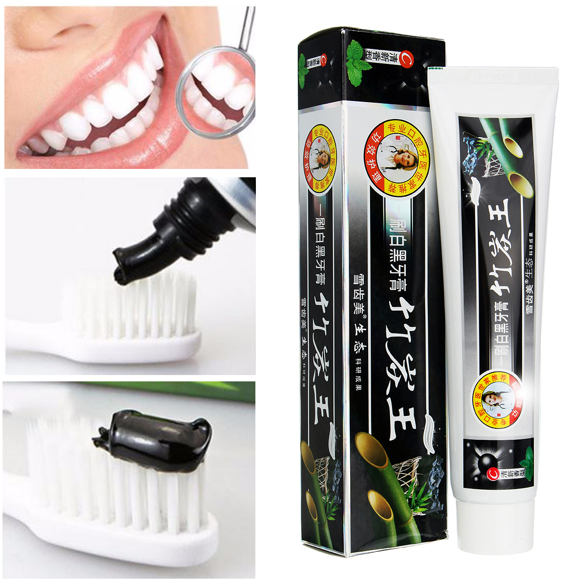 160g Black Bamboo Charcoal Tooth Whitening Toothpaste