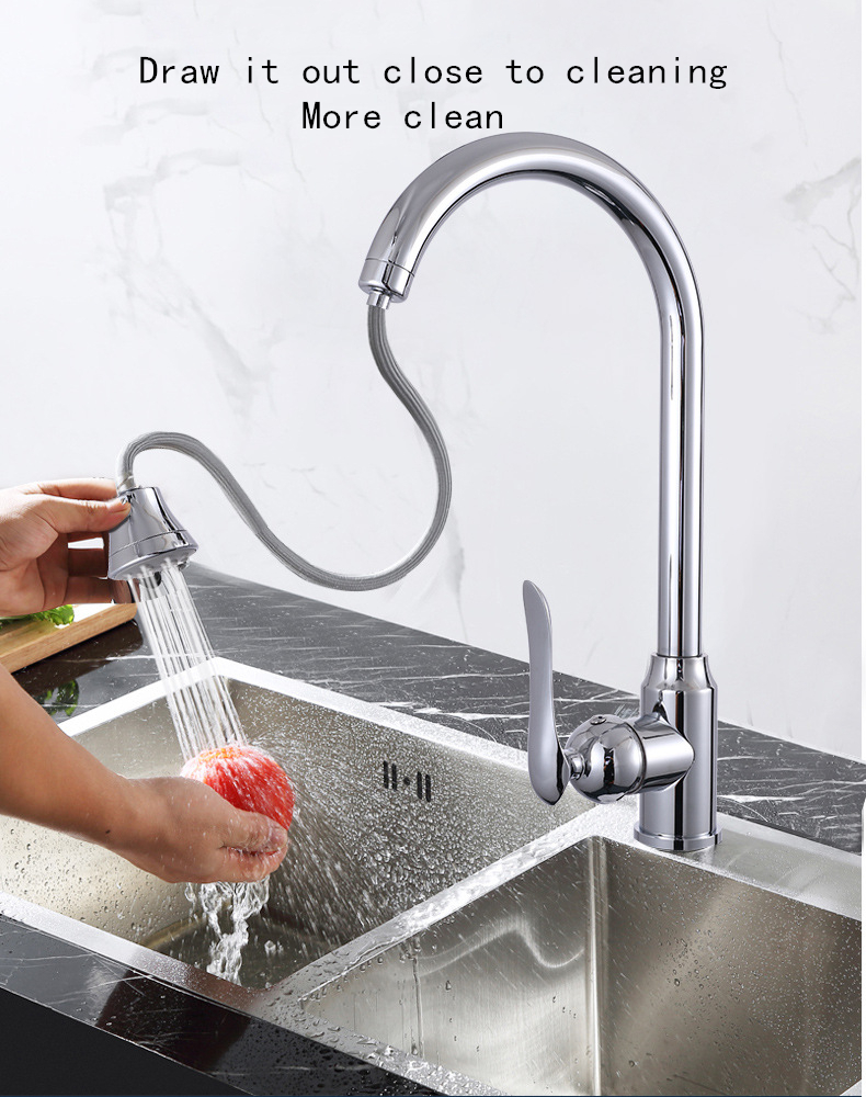 Rotate Kitchen Sink Cold Water Only Faucet Single Hole Wall Mount 1 Handle Taps