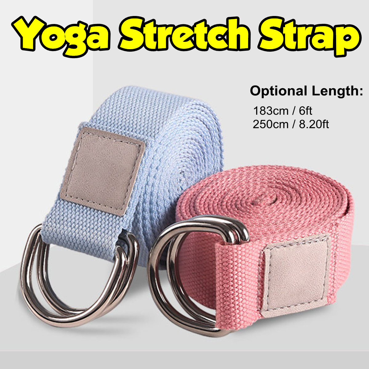 183CM Sport Yoga Stretch Strap D-Ring Belt Gym Waist Leg Fitness Keep Fit Belts 