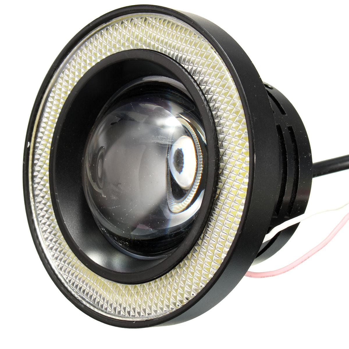 White LED Angel Eyes Ring Light Bulbs Fog Lamp Kit 30W 3200LM Waterproof