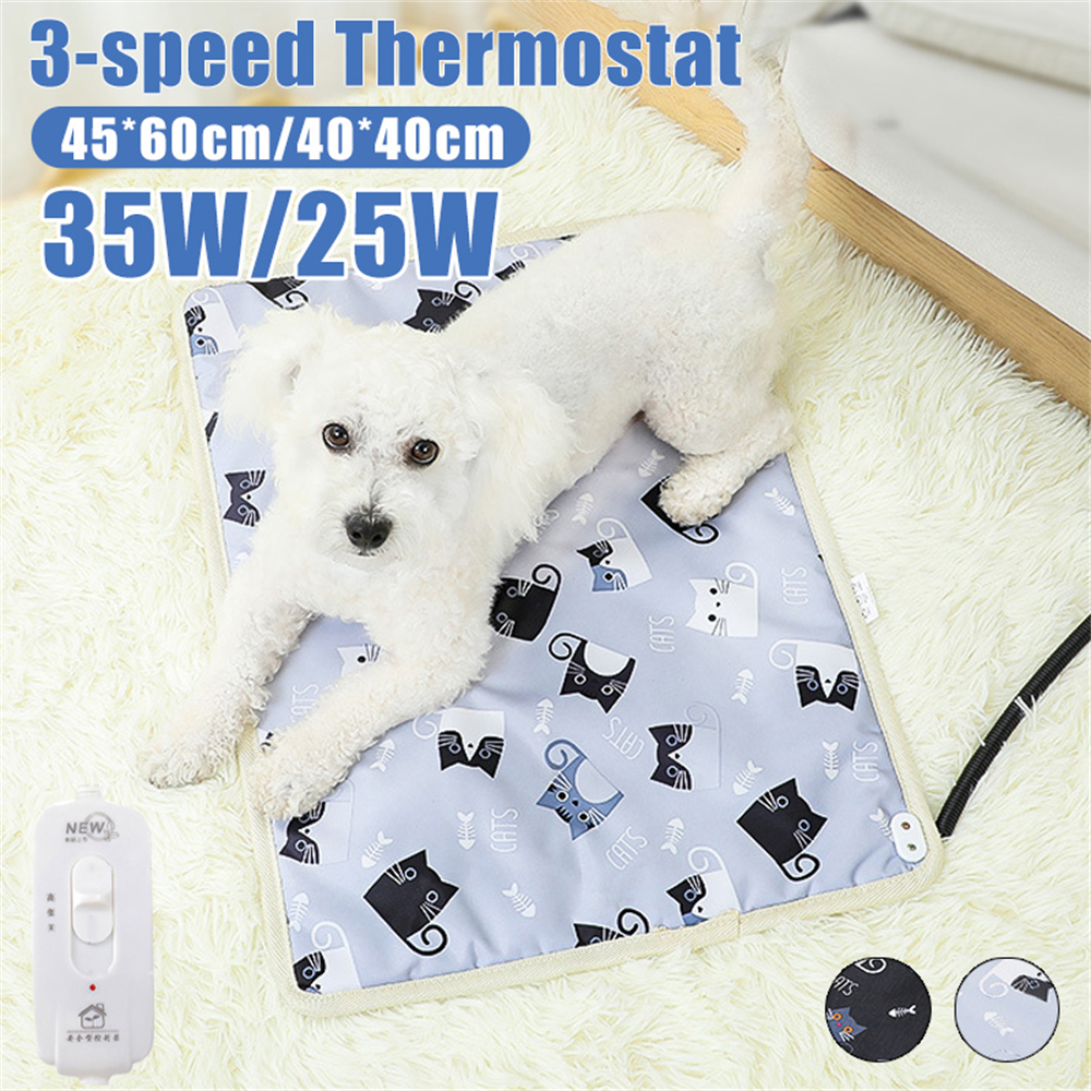 Electric Pet Heating Pad Adjustable Heating Mat Waterproof Pets Dog Cushion Bed 