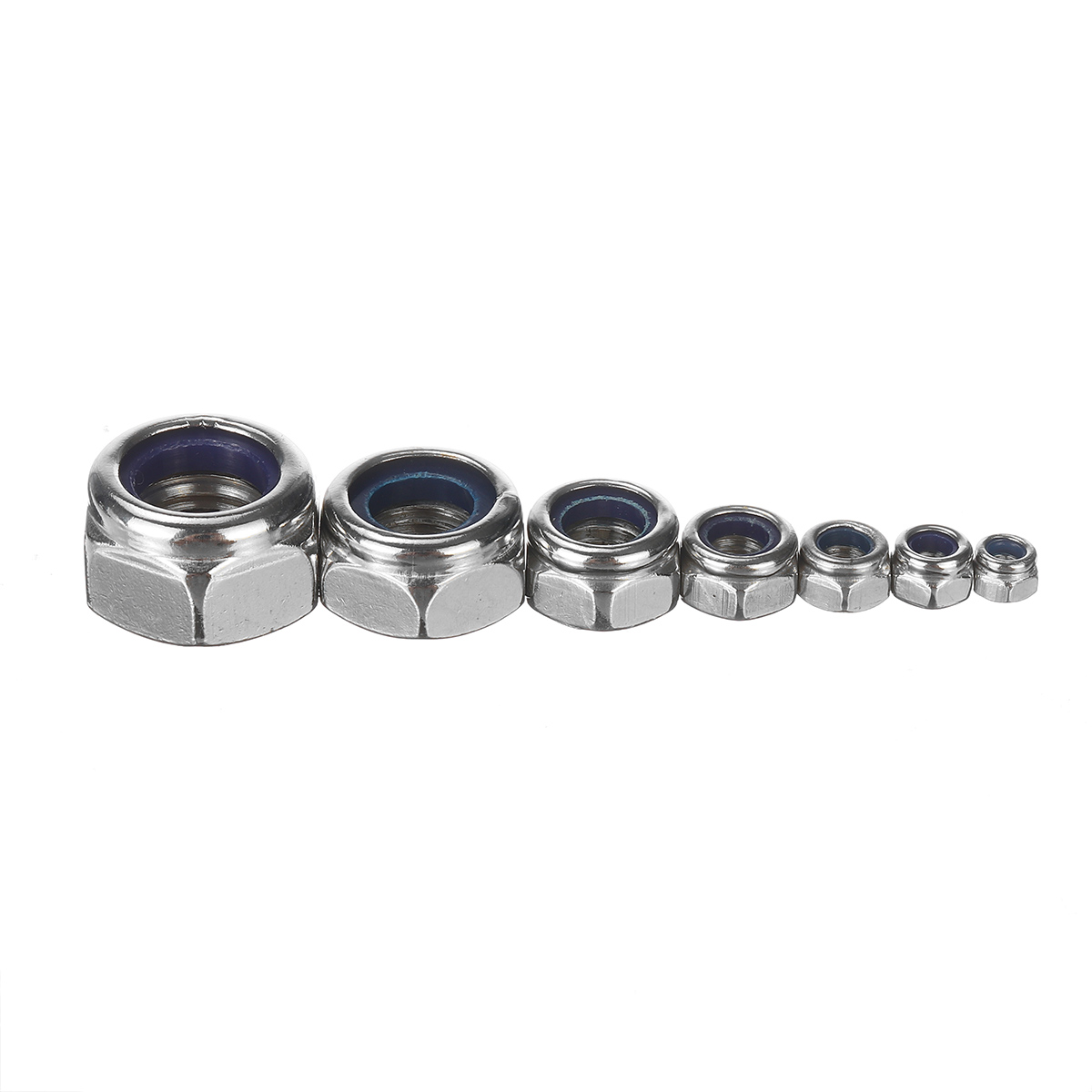 170Pcs Stainless Steel Lock Nut Assortment M3 4 5 6 8 10 12 Nylon Insert Kit σ 