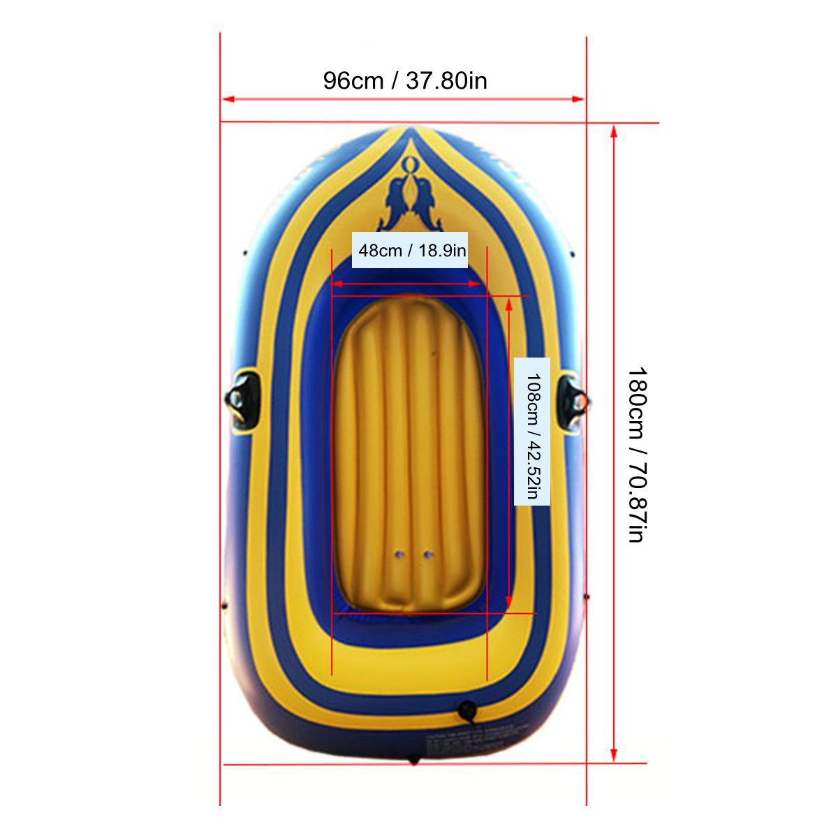 UK 2-Person Inflatable Oared Fishing Boat Kayak River Lake Raft Paddles 180*96cm 