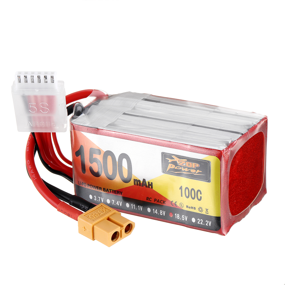 ZOP Power 18.5V 1500mAh 100C 5S Lipo Battery XT60 Plug for RC Racing Drone - Photo: 2