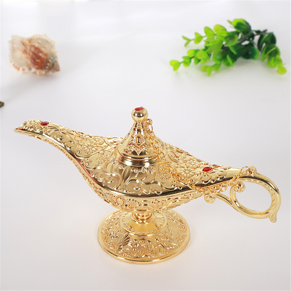 Details about   Zinc alloy Aladdin Lamp Creative Props Wishing Ornament Decoration Durable