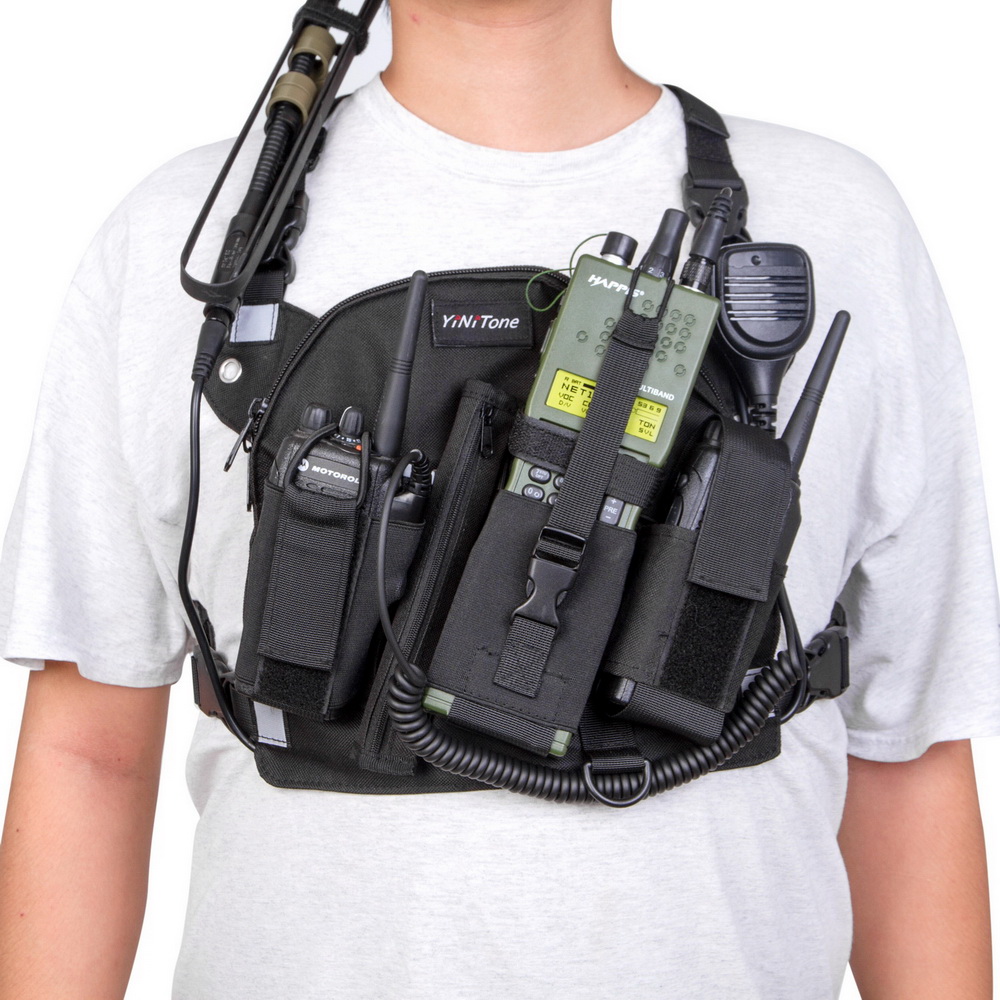 Chest Harness Chest Front Pack Pouch Holster Vest Rig for Motorola baofeng radio 