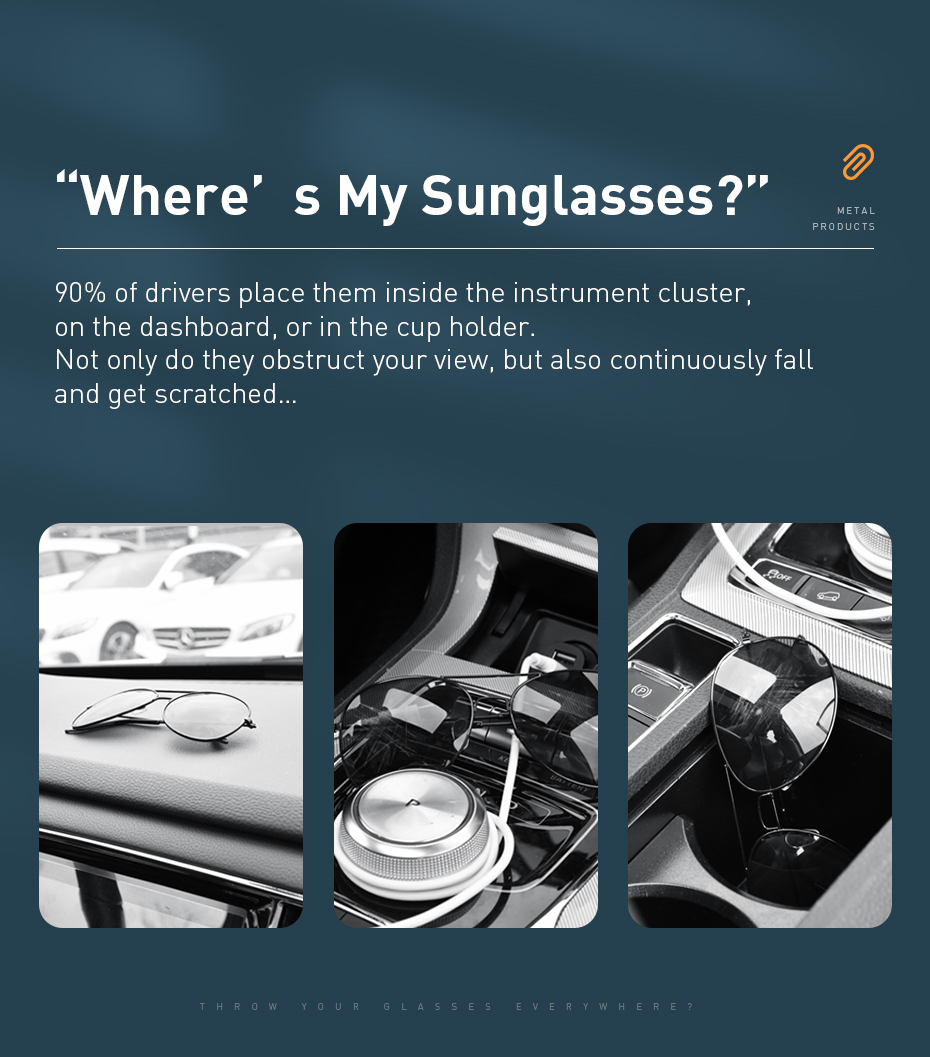❤ Baseus Universal Car Sun Visor Glasses Sunglasses Clip Eyewear Card Holder ❤ 
