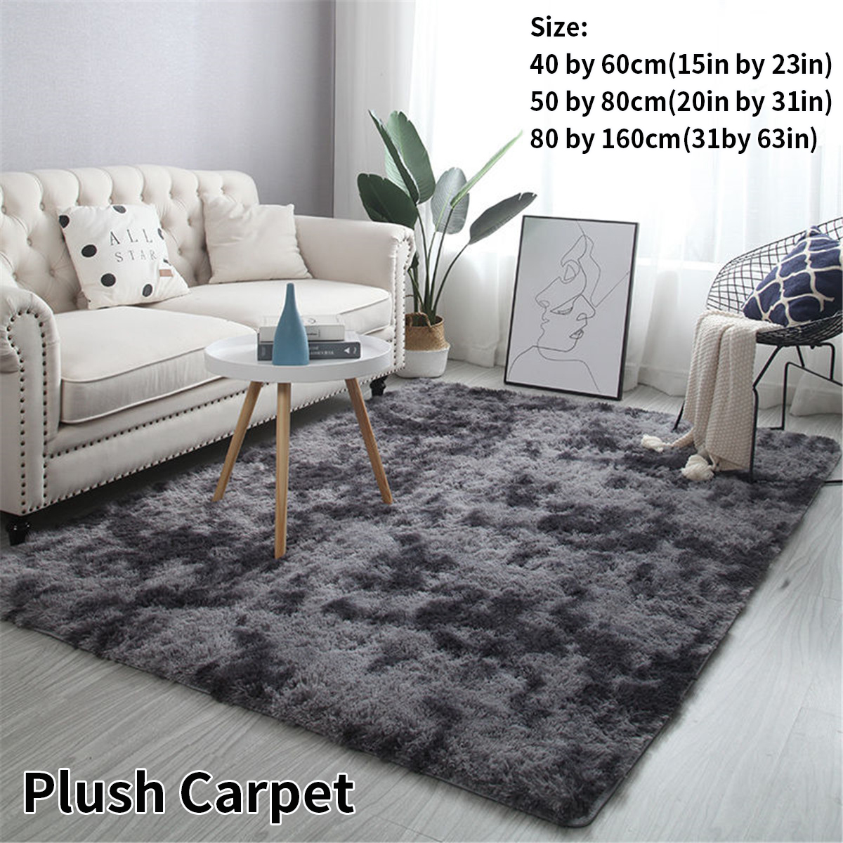 Soft Thick Carpet Plush Rug Fluffy Floor Carpets Soft Velvet Mat for Living Room 