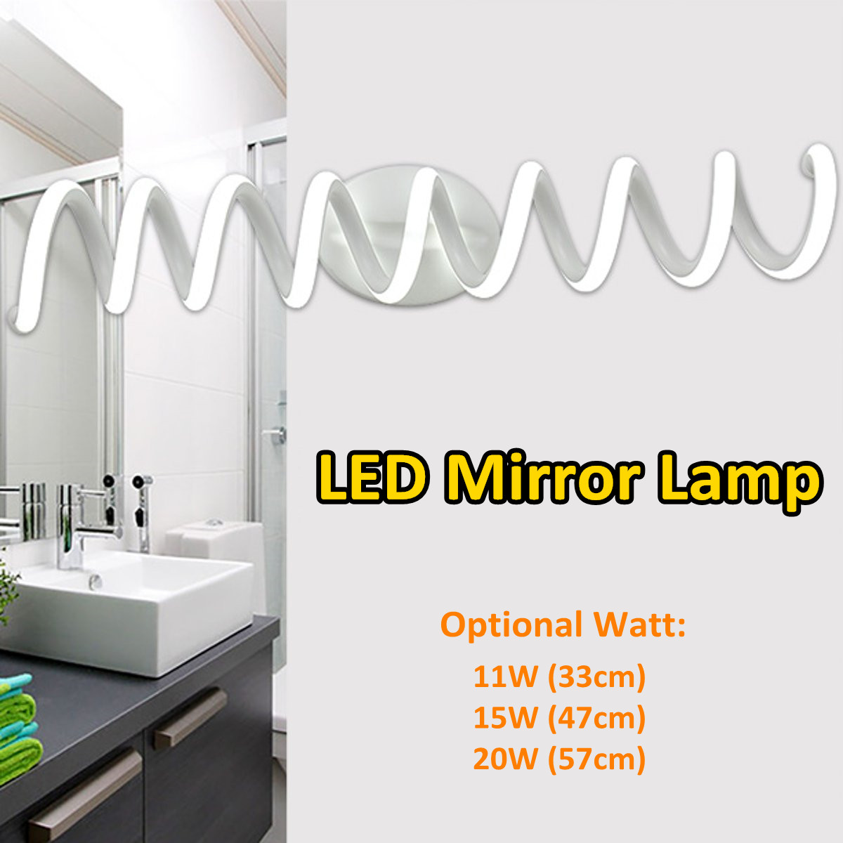 Modern LED Mirror Wall Light Picture Front Wall Makeup Light Bathroom Vanity 15W 